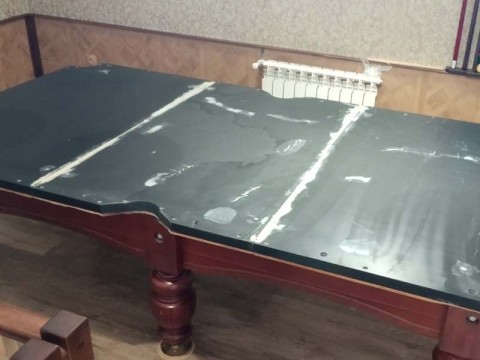 Перетяжка игрового поля бильярдного стола в Дубовом