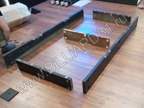 Сборка в Белгороде бильярдного стола ОМЕГА III 8 футов (soho-dark, burgundy)