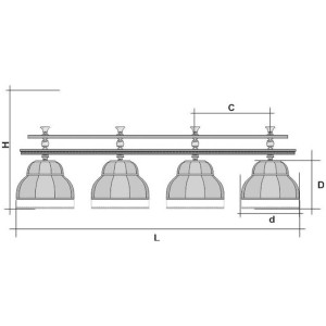 Купить в Белгороде бильярдный светильник Аристократ на 4 плафона