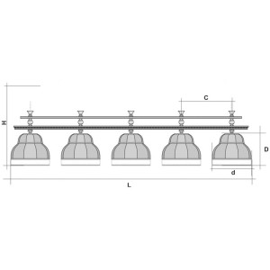Бильярдный светильник Аристократ, 5 плафонов купить в Белгороде